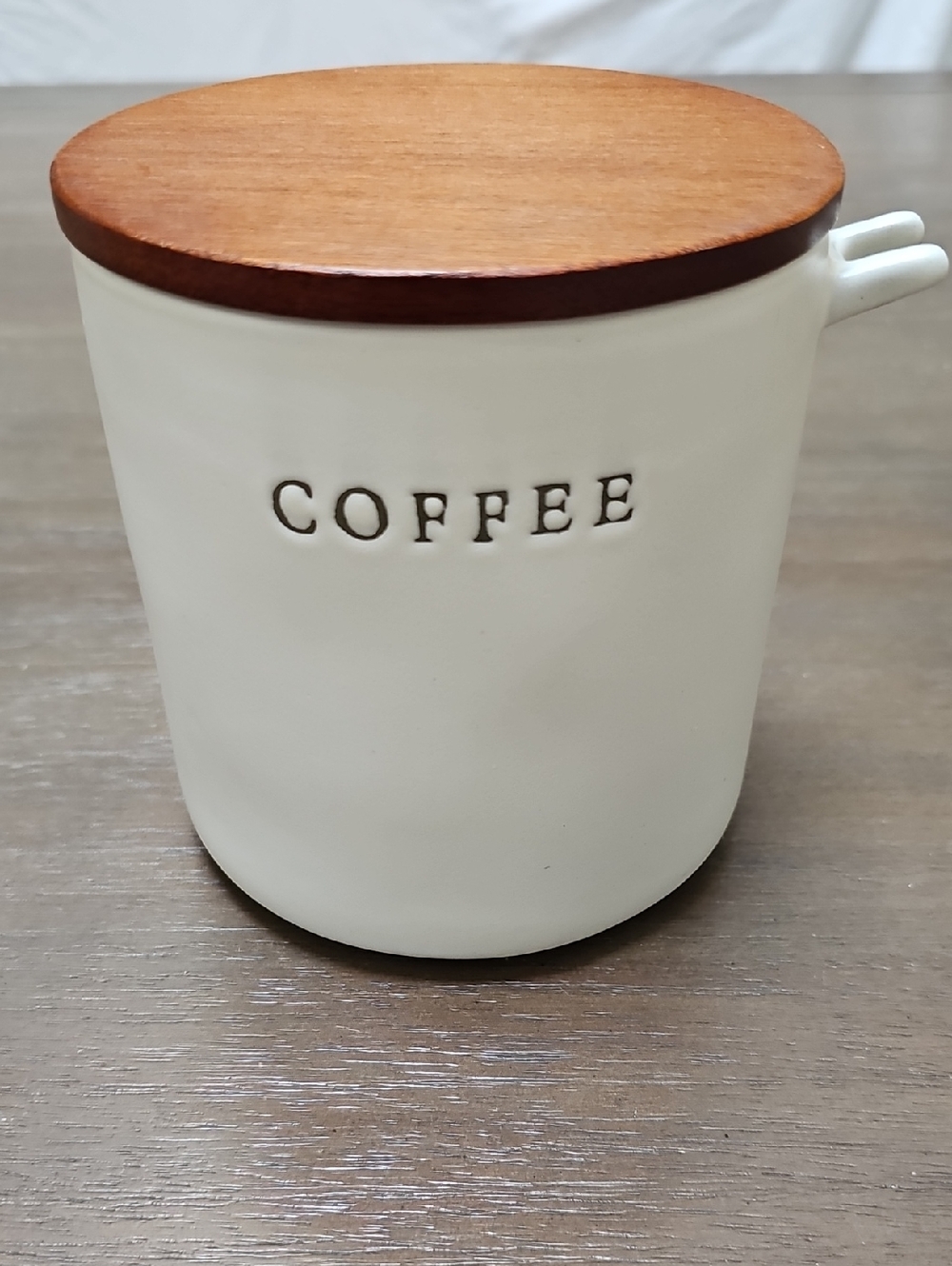Hearth & Hand  Ceramic Coffee Canister with Wood Lid